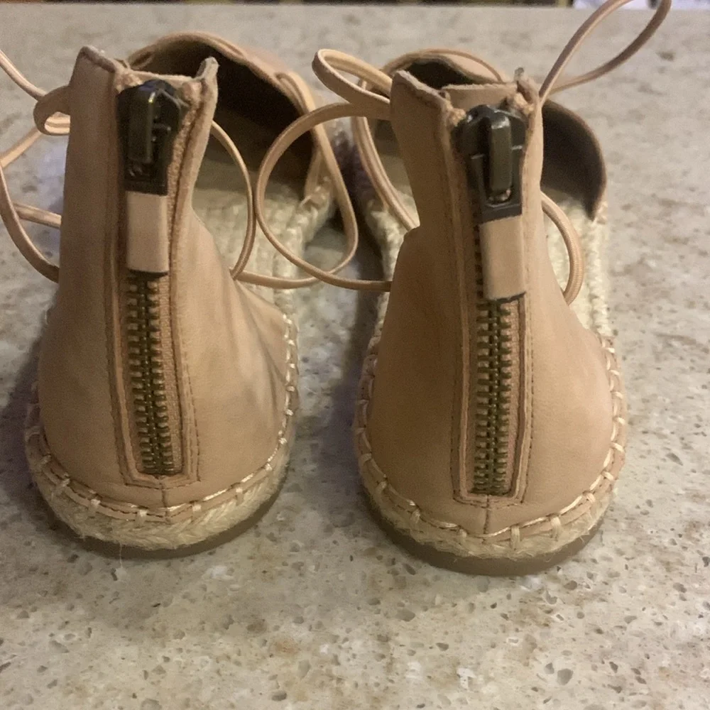 NWOT Eileen Fisher Lee d'Orsay Flat Leather Espadrille Sandals Size 8.5